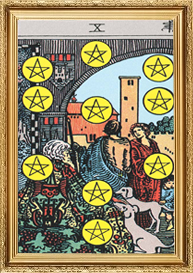 Tarotkarte X der Münzen